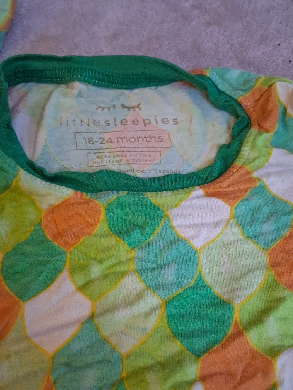 Green & Orange Patterned Pajama Set